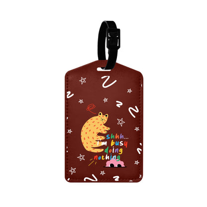 Vegan Leather Bag Tag - Busy Doing Nothing