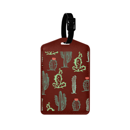Vegan Leather Bag Tag - Cactus