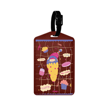 Vegan Leather Bag Tag - Candy Doodle