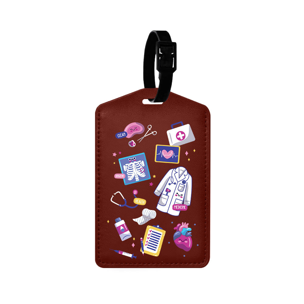 Vegan Leather Bag Tag - Doctor