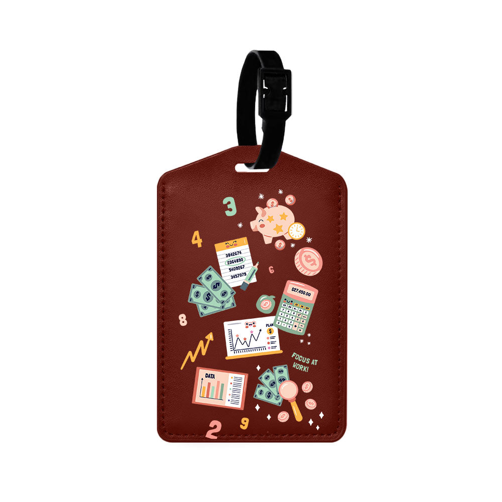 Vegan Leather Bag Tag - Finance