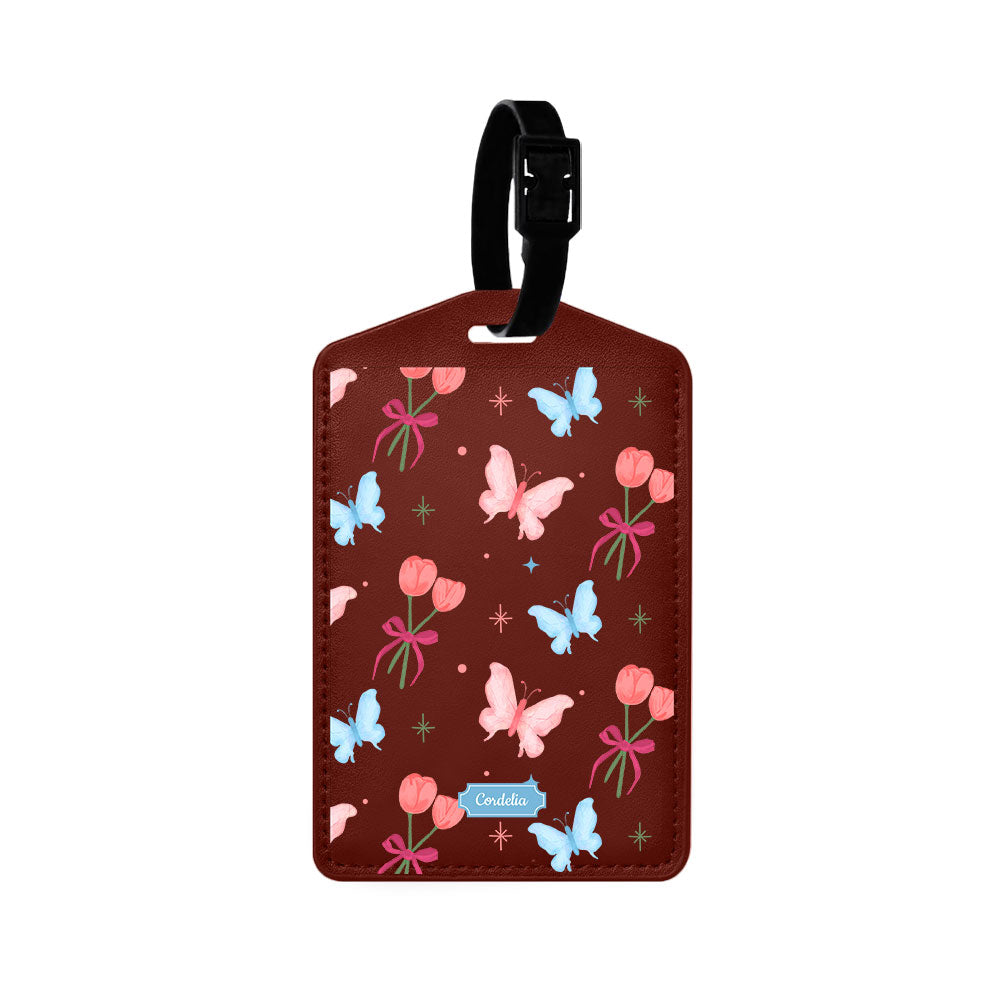 Vegan Leather Bag Tag - Coquette Butterfly