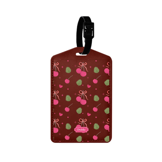 Vegan Leather Bag Tag - Coquette Cherry