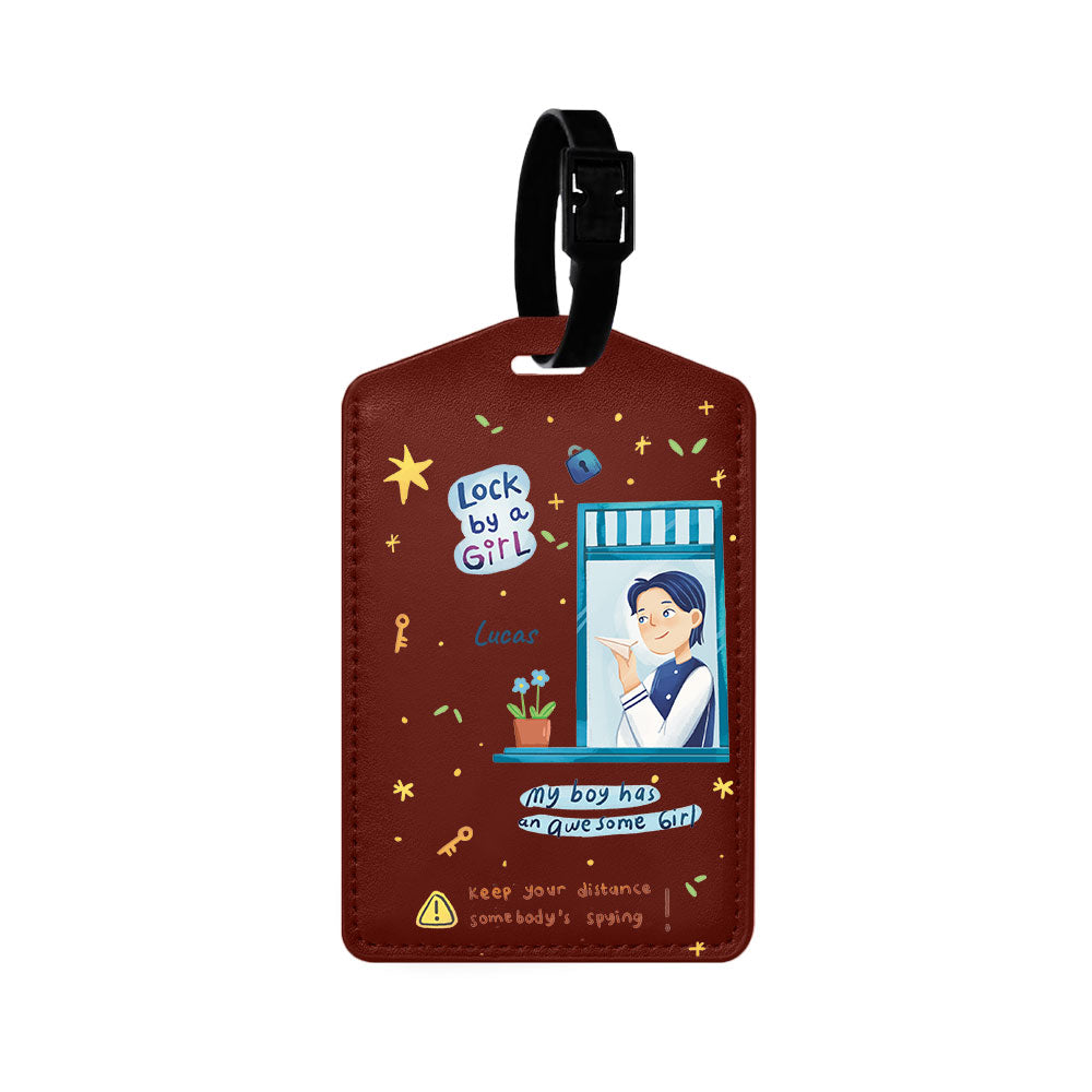 Vegan Leather Bag Tag - Crush Boy (Couple Case)