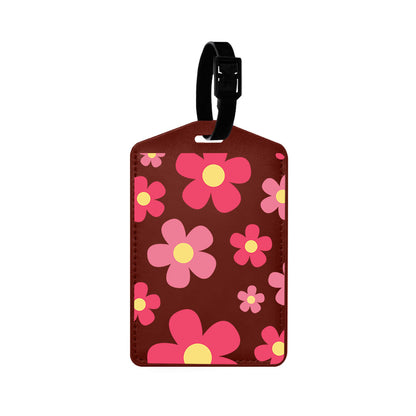 Vegan Leather Bag Tag - Daisy Blush