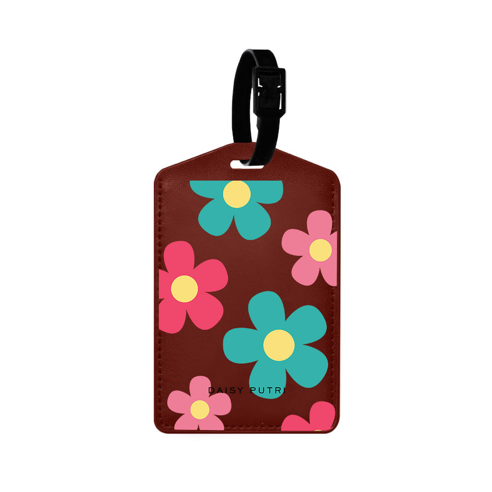 Vegan Leather Bag Tag - Daisy Delight 2.0