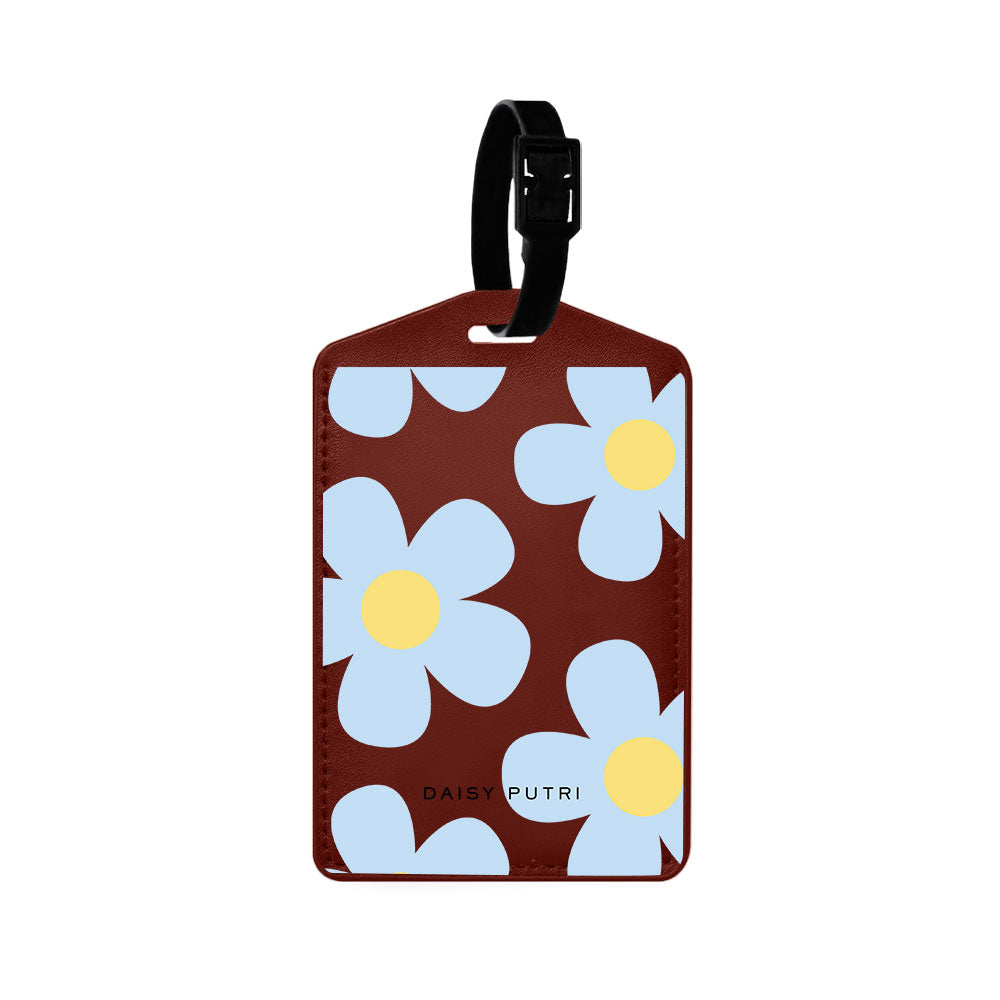 Vegan Leather Bag Tag - Daisy Garland