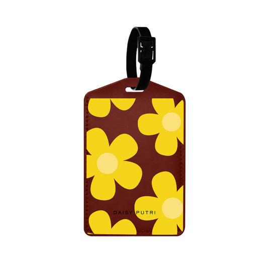 Vegan Leather Bag Tag - Daisy Sunshine