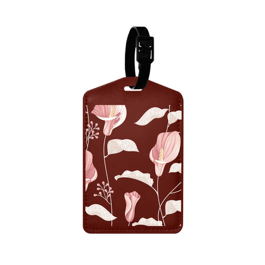 Vegan Leather Bag Tag - Easter Lily