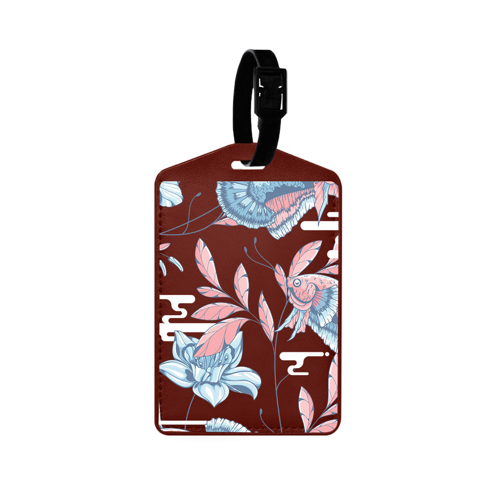 Vegan Leather Bag Tag - Fish & Floral 3.0