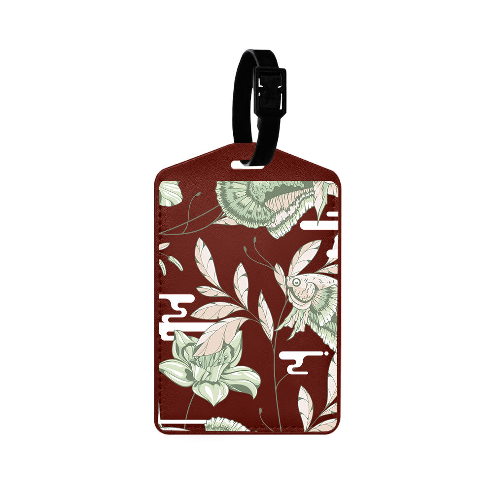 Vegan Leather Bag Tag - Fish & Floral 6.0