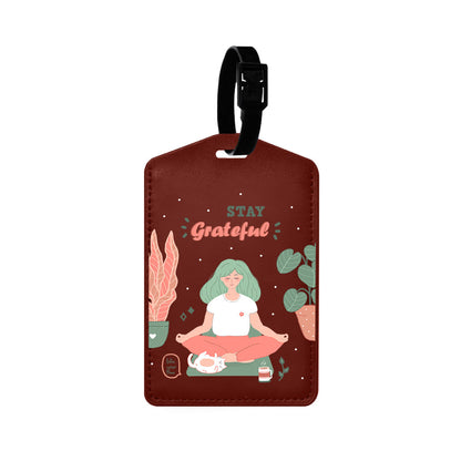 Vegan Leather Bag Tag - Grateful