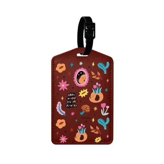 Vegan Leather Bag Tag - Grow and Bloom