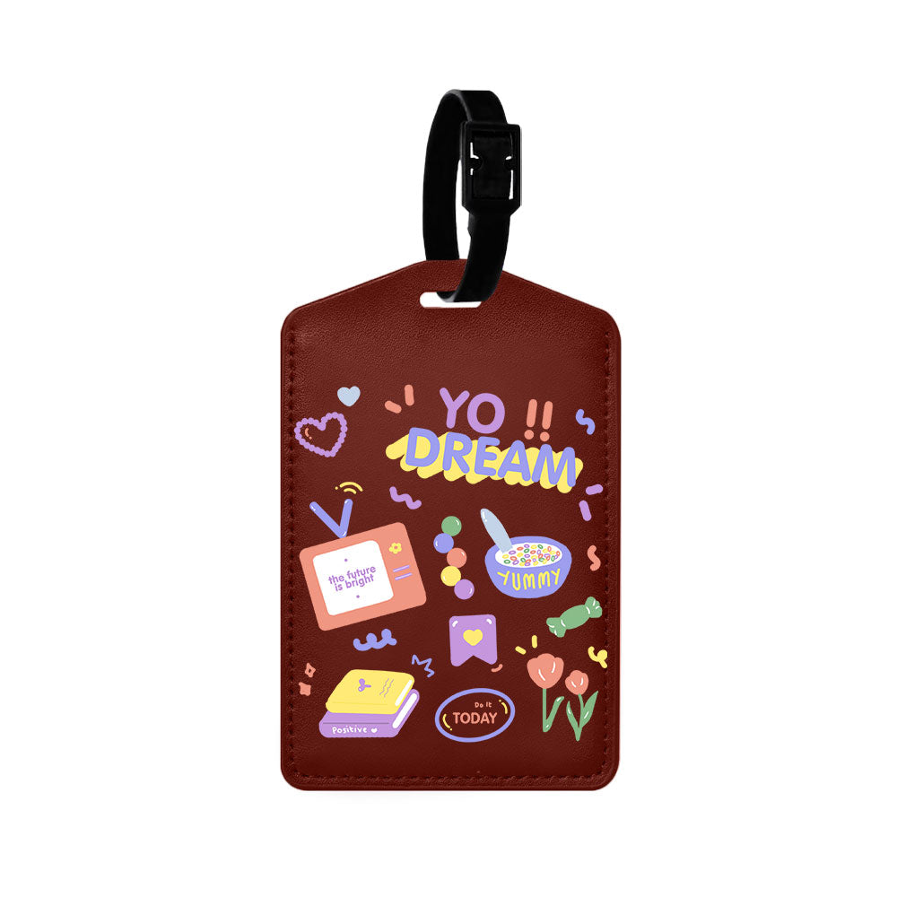 Vegan Leather Bag Tag - Hello Future