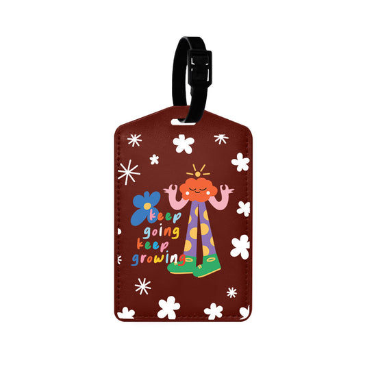Vegan Leather Bag Tag - Keep Growing