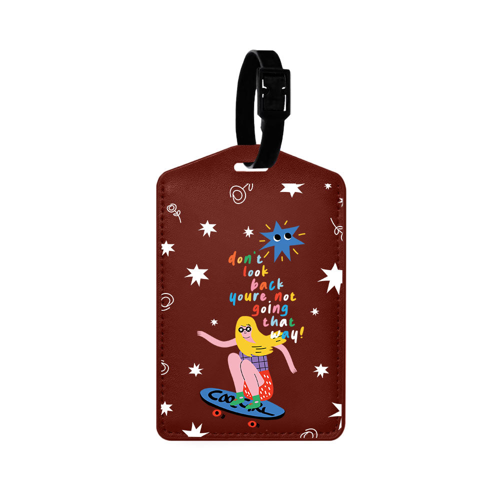 Vegan Leather Bag Tag - Keep Moving