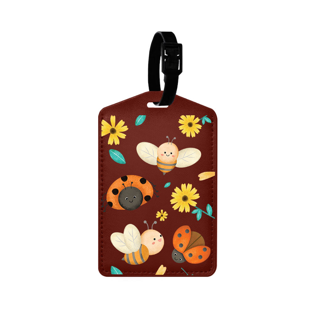Vegan Leather Bag Tag - Lady Bug & Bee