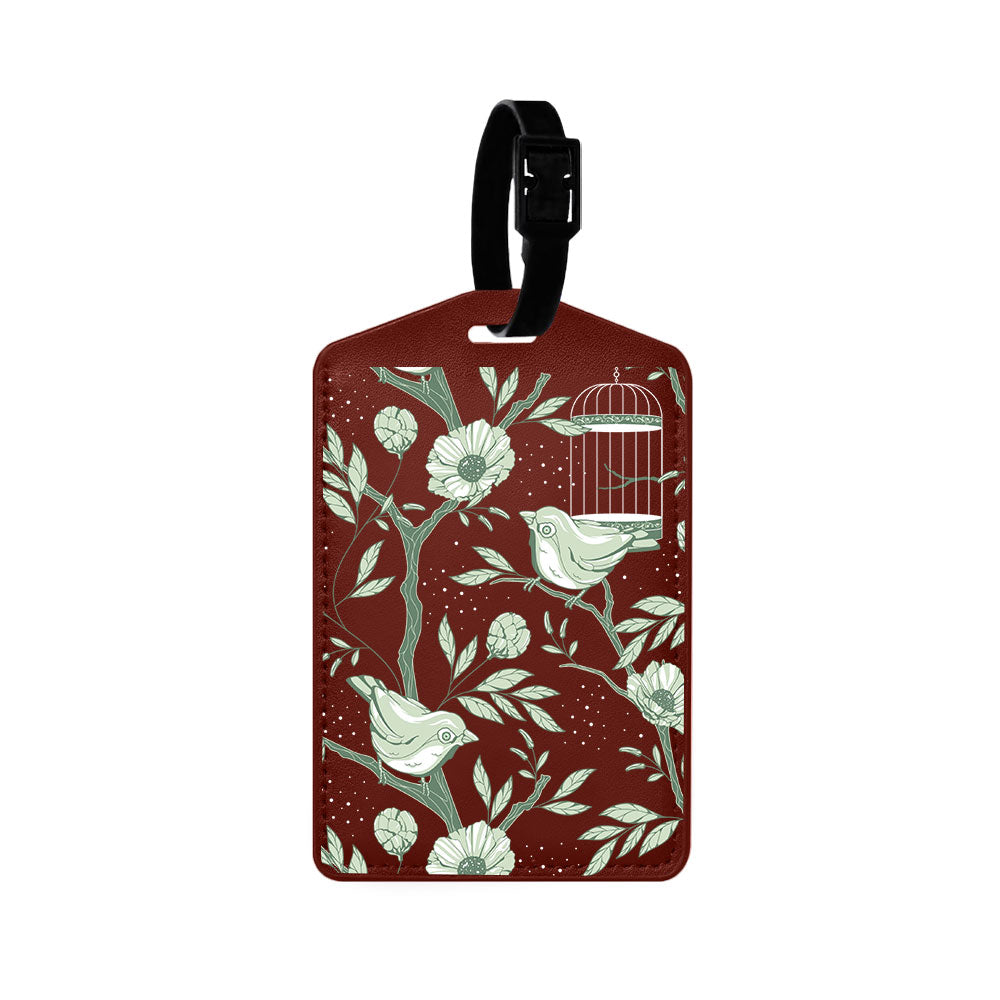 Vegan Leather Bag Tag - Lovebird Monochrome 4.0