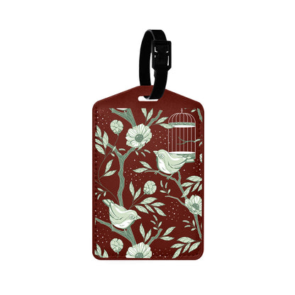 Vegan Leather Bag Tag - Lovebird Monochrome 4.0