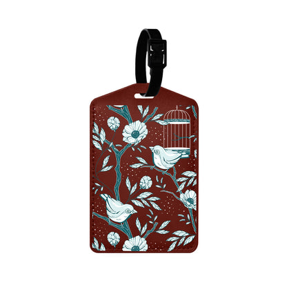 Vegan Leather Bag Tag - Lovebird Monochrome 6.0