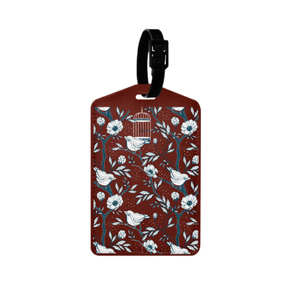 Vegan Leather Bag Tag - Lovebird Monochrome