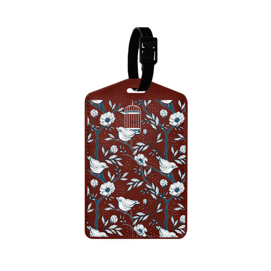 Vegan Leather Bag Tag - Lovebird Monochrome