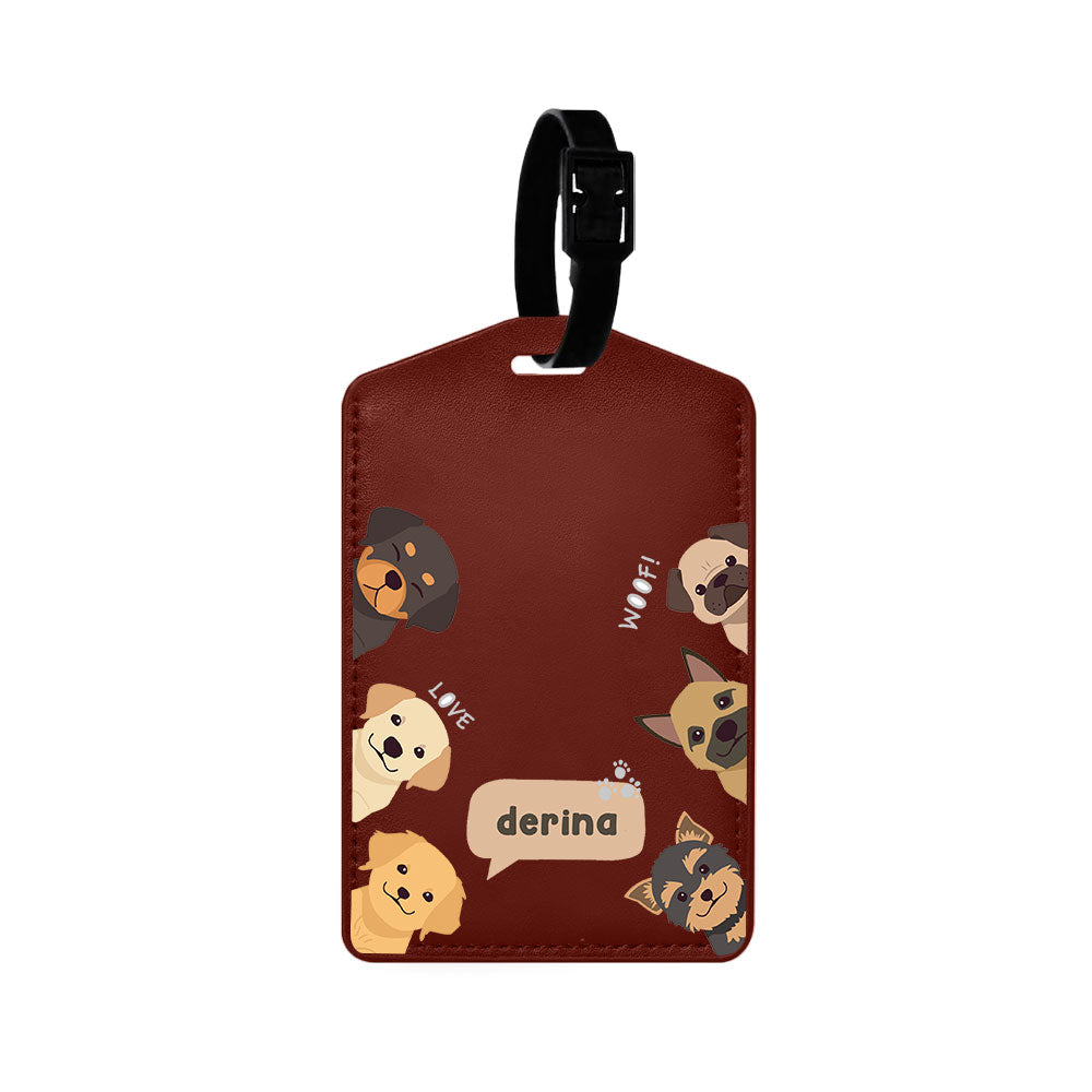 Vegan Leather Bag Tag - Ruff Family