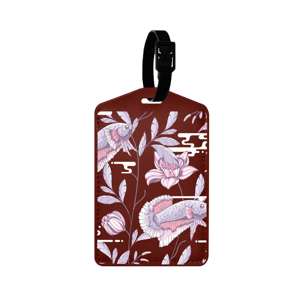 Vegan Leather Bag Tag - Fish & Floral 1.0