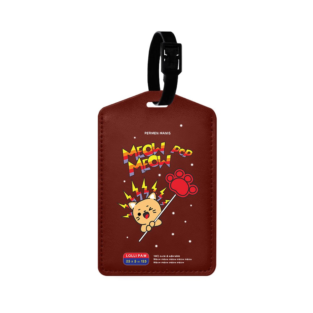 Vegan Leather Bag Tag - Meow Pop 2.0