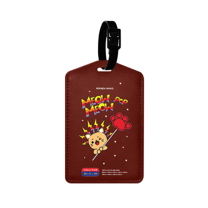 Vegan Leather Bag Tag - Meow Pop 2.0