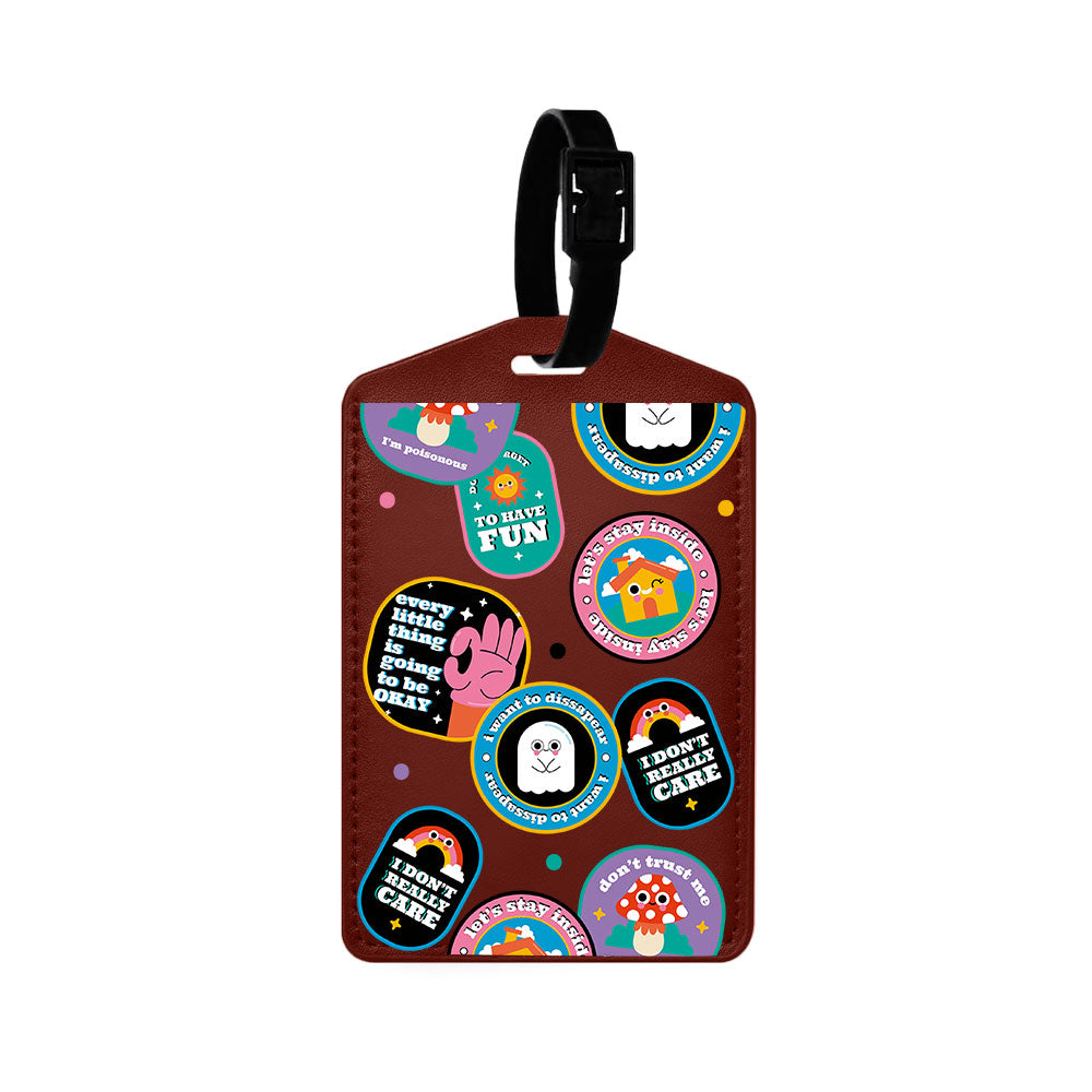 Vegan Leather Bag Tag - Monster Sticker Pack