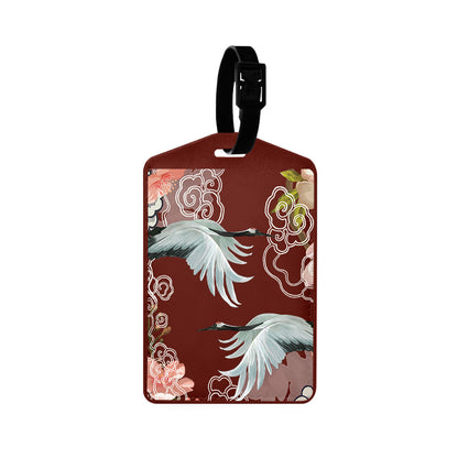 Vegan Leather Bag Tag - Oil Painting Birds