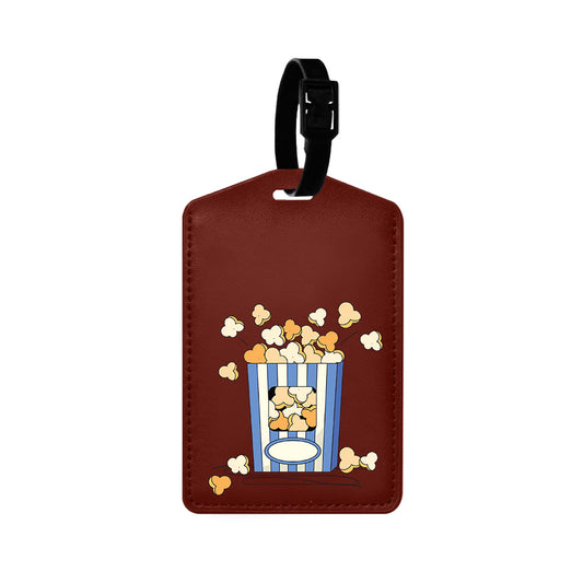 Vegan Leather Bag Tag - Pop Corn