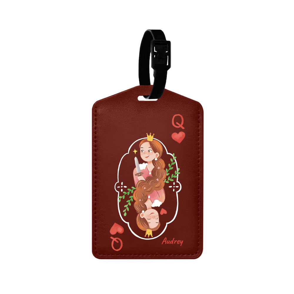 Vegan Leather Bag Tag - Queen (Couple Case)