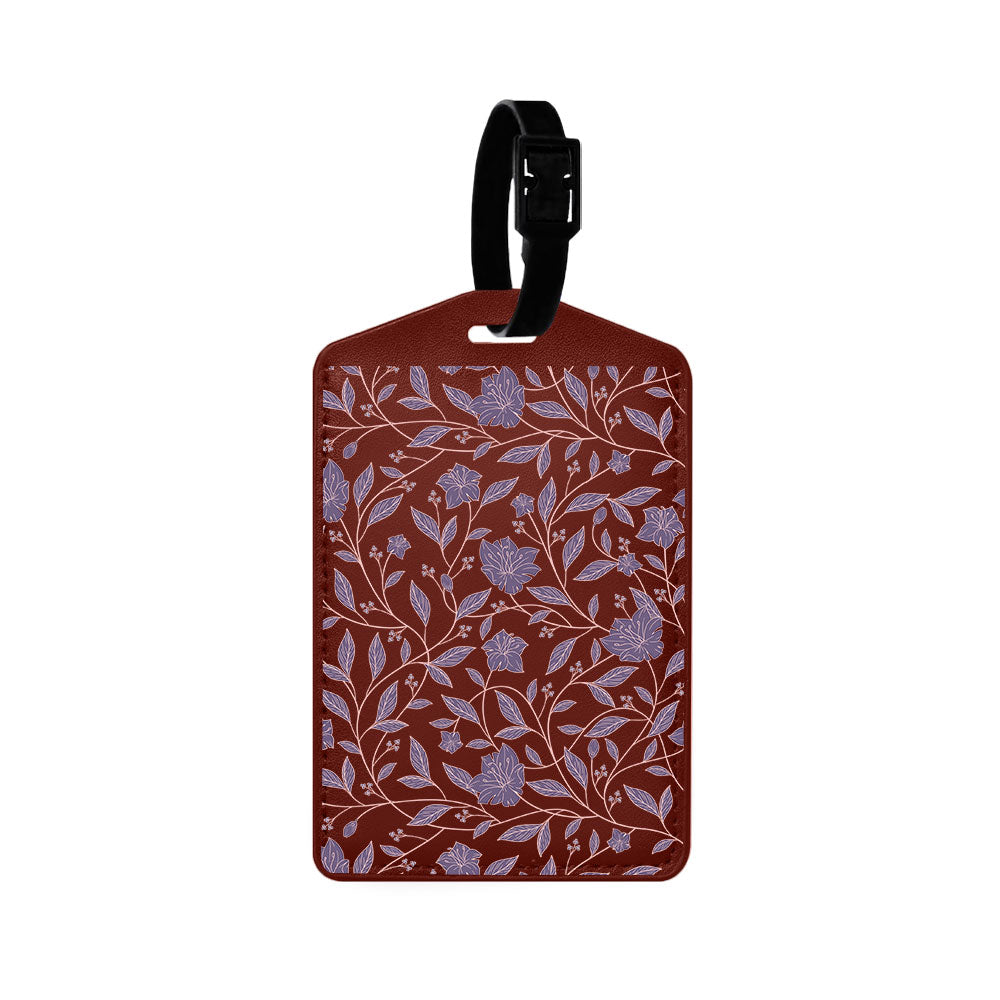 Vegan Leather Bag Tag - Sketchy Flower 4.0