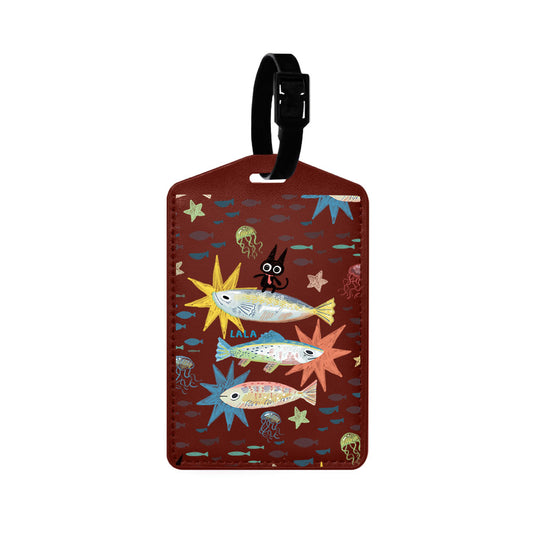 Vegan Leather Bag Tag - The Fish Surfer