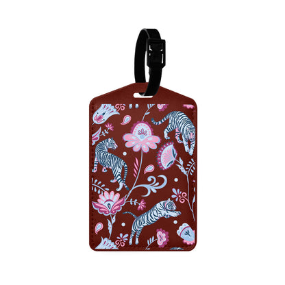 Vegan Leather Bag Tag - Tiger & Floral 3.0