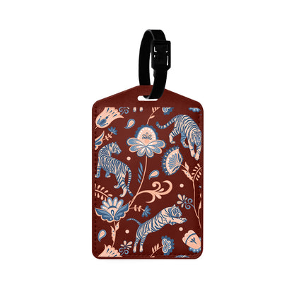 Vegan Leather Bag Tag - Tiger & Floral 5.0