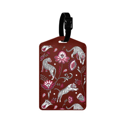 Vegan Leather Bag Tag - Tiger & Floral 6.0