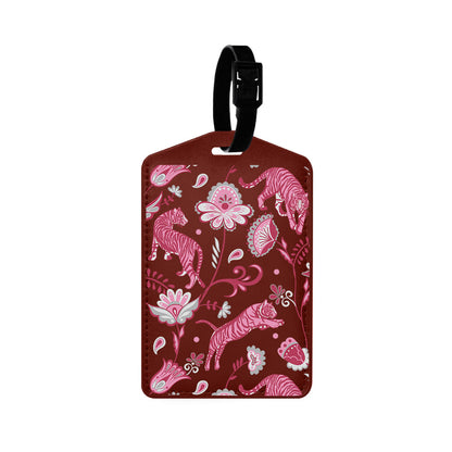 Vegan Leather Bag Tag - Tiger & Floral 7.0