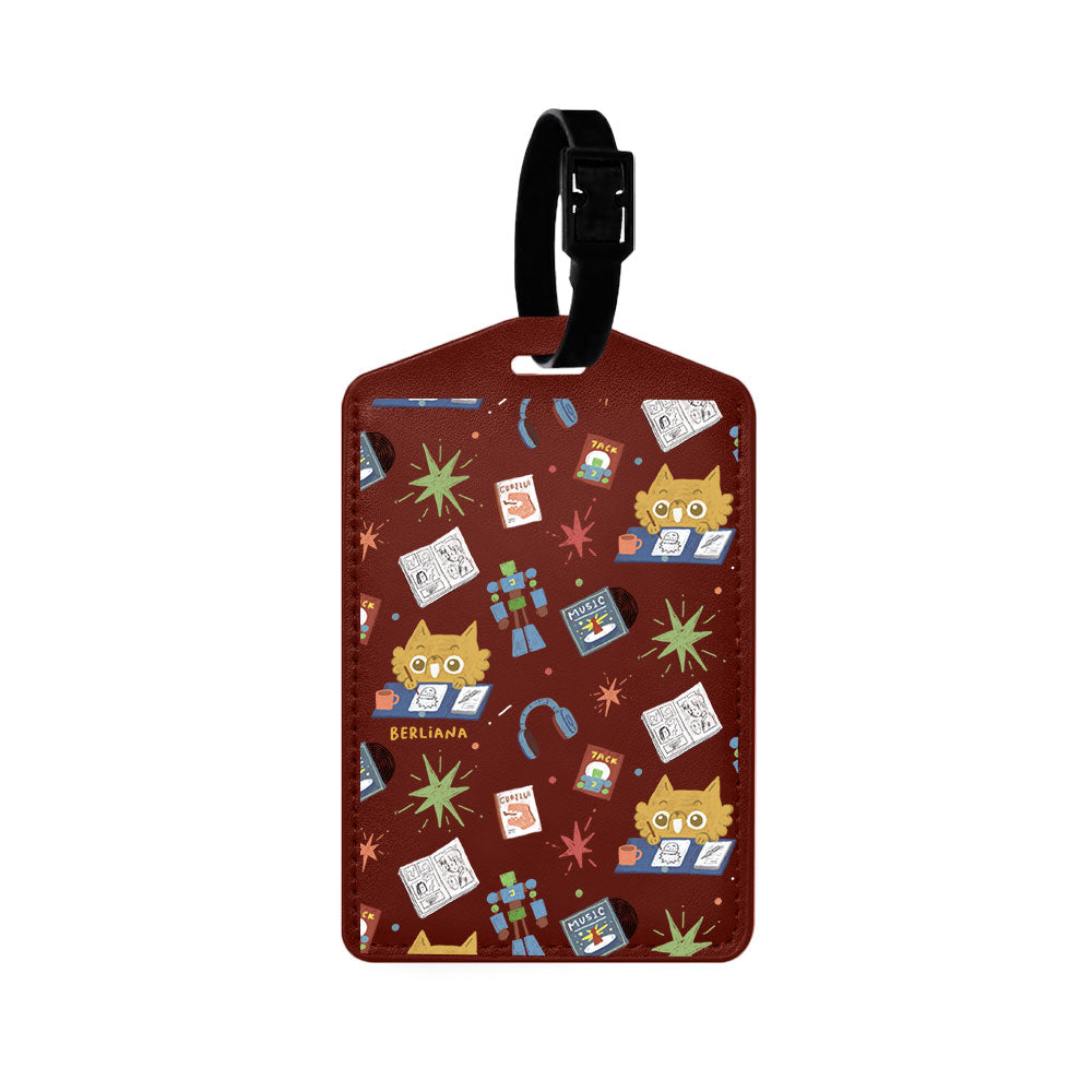 Vegan Leather Bag Tag - Too Much Hobbies