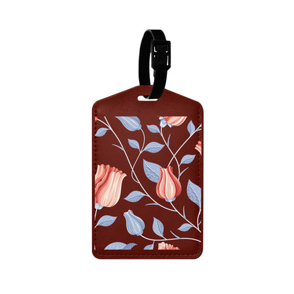 Vegan Leather Bag Tag - Red Tulip