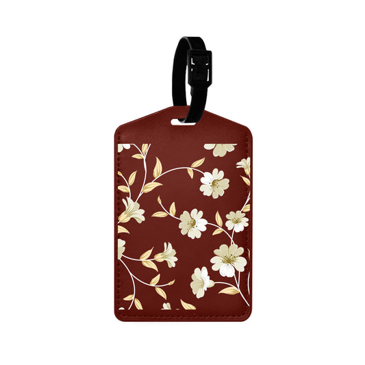 Vegan Leather Bag Tag - White Magnolia