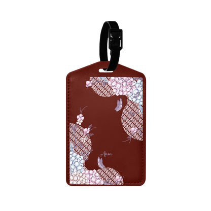 Vegan Leather Bag Tag - Batik Floral