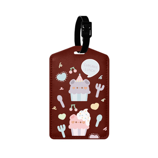 Vegan Leather Bag Tag - Cupcake