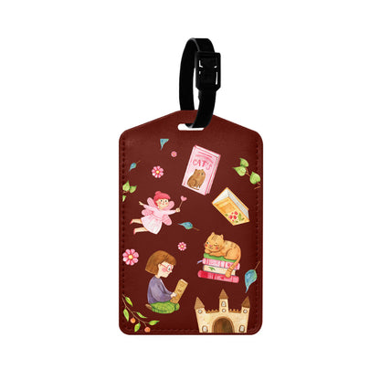 Vegan Leather Bag Tag - Fairy Cat
