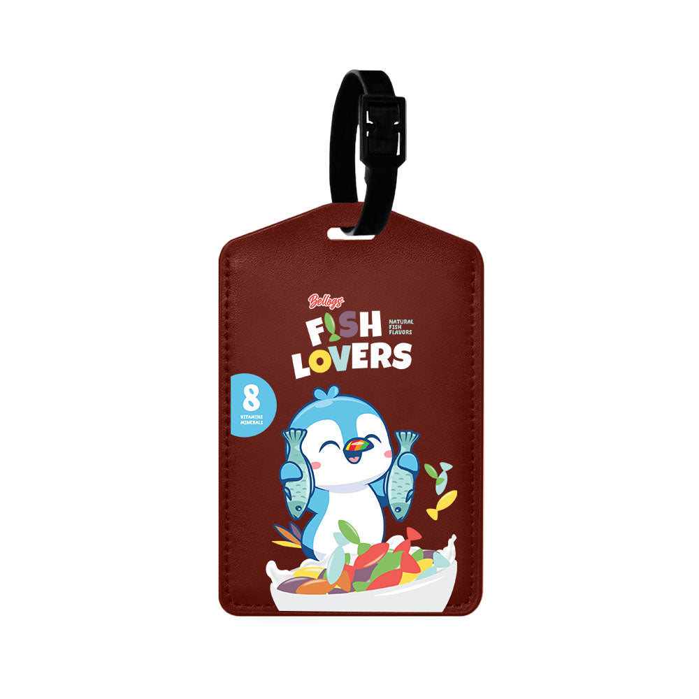 Vegan Leather Bag Tag - Fish Lovers
