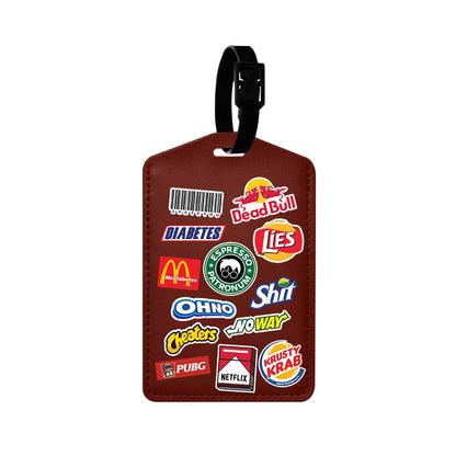 Vegan Leather Bag Tag - Food Parody