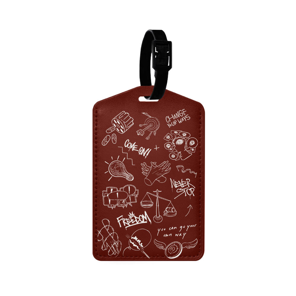 Vegan Leather Bag Tag - Freedom