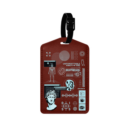 Vegan Leather Bag Tag - Futuristic